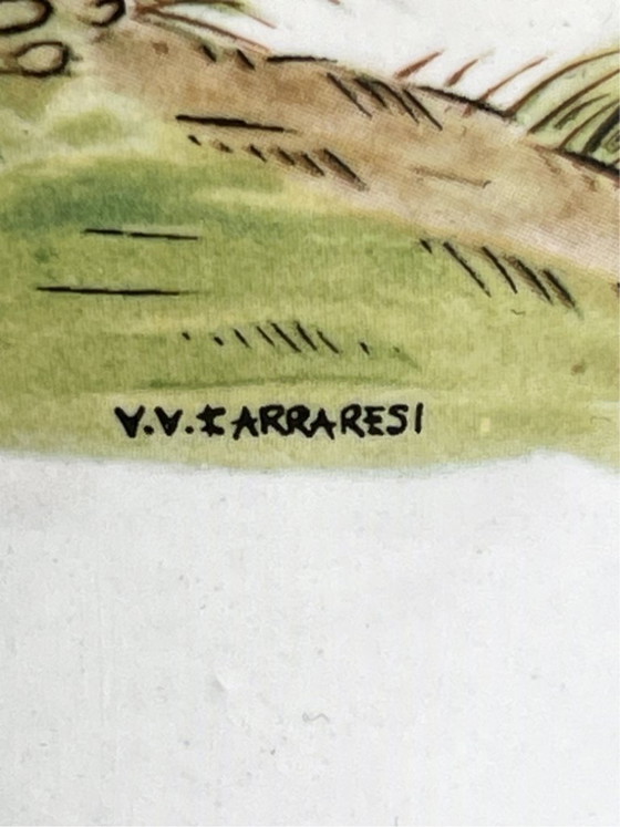 Image 1 of Large ceramic lamp signed V.V. Carraresi, inspired by traditional Chinese designs.