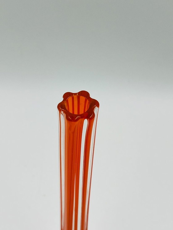 Image 1 of Vintage Murano-style blown orange glass soliflore
