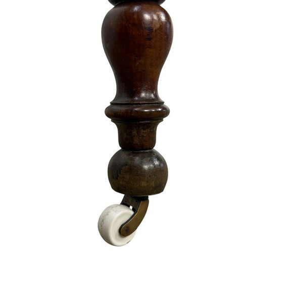 Image 1 of 3-meter long antique serving table – console table on porcelain wheels