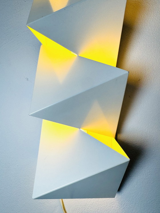 Image 1 of ZIG-ZAG GEOMETRIC WALL LAMPS BY DIJKSTRA LIGHTING, NETHERLANDS, 1960