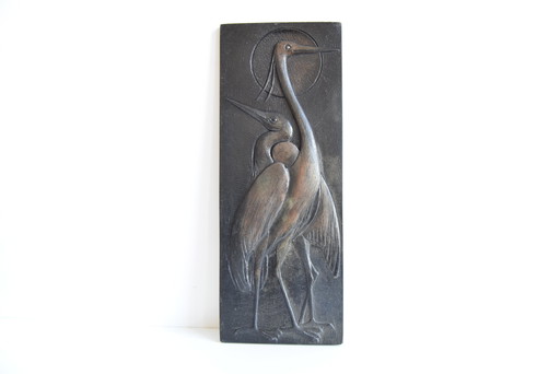 Mid-Century Relief with Herons