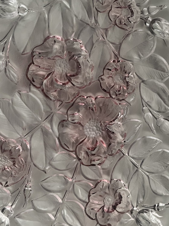 Image 1 of Set di piatti da portata vintage Walther Glass anni '70 Mikasa rosa (Rosella) kristal glas