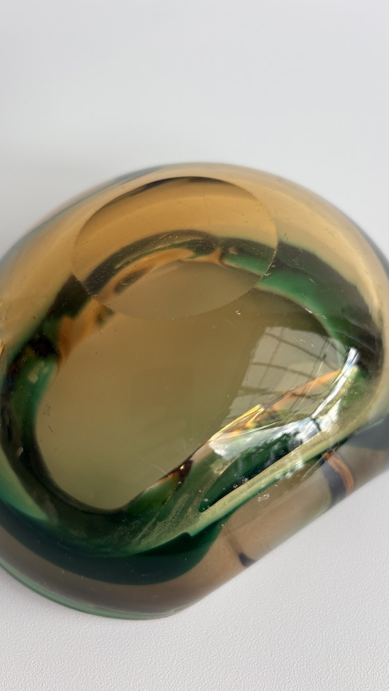 Vintage Murano Glass Geode Jewelry Bowl / Ashtray Sommerso - Flavio Poli Design (photo 5 of 14)