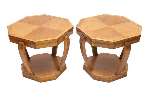 Pair of Art Deco pedestal tables