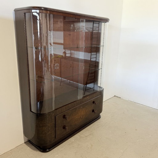 Highboard display case in chic Art Deco style