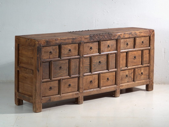 Mobile antico a cassetti multipli in legno di pino – Cina, circa 1930 – Cassettiere, Iron (photo 8 of 40)