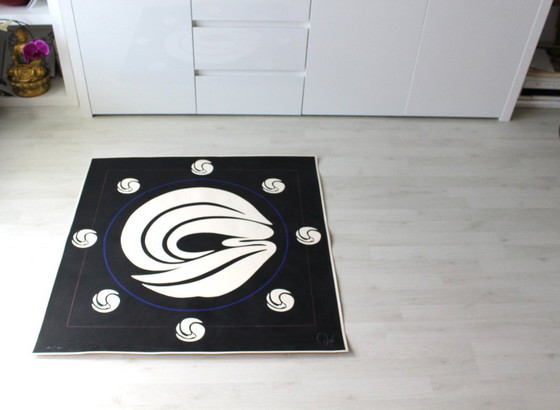 Image 1 of Jack Youngerman - "Mandala (Black)" - Serigraphie - Auflage von 75 - handsigniert - (93 x 91 cm)