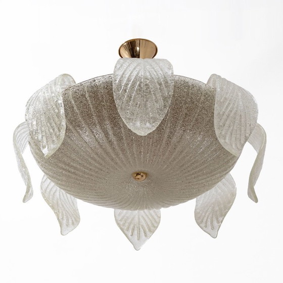 Image 1 of Lámpara de araña Vistosi de estilo moderno de mediados de siglo, de cristal de Murano italiano y latón, 1960.