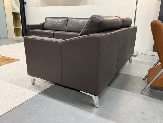 Image 1 of Leolux Antonia Sofa-Set, 3- und 2,5-Sitzer, braunes Leder