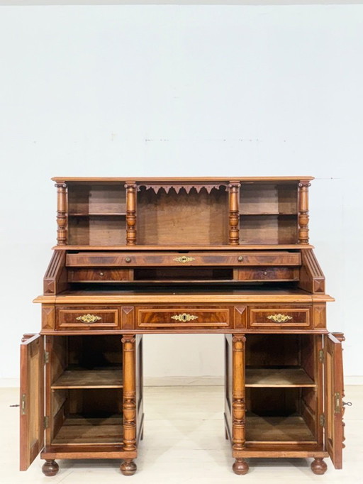 Bureau Gründerzeit, table, bureau de bureau, secrétaire, antiquité, vers 1880