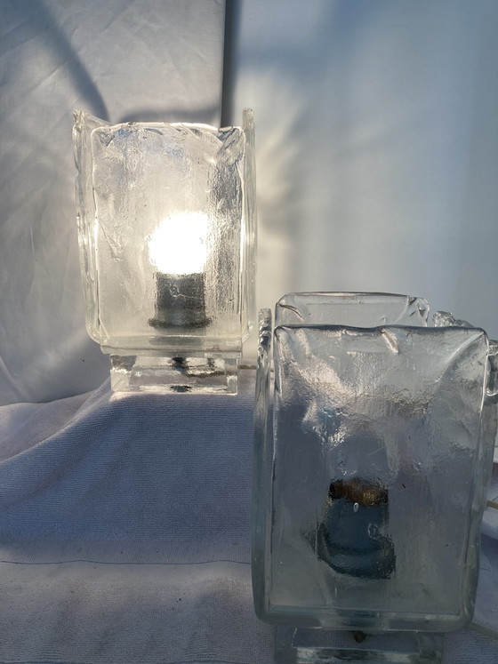 Image 1 of 2 vintage design tafellampen uit de jaren 80 van Murano-glas