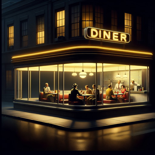 Edward Hopper----The Night Restaurant (on canvas)