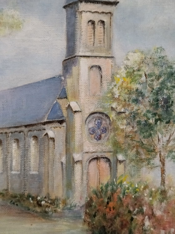 Painting, classic, rural landscape, church – Art, Wood, Canvas (photo 7 of 13)