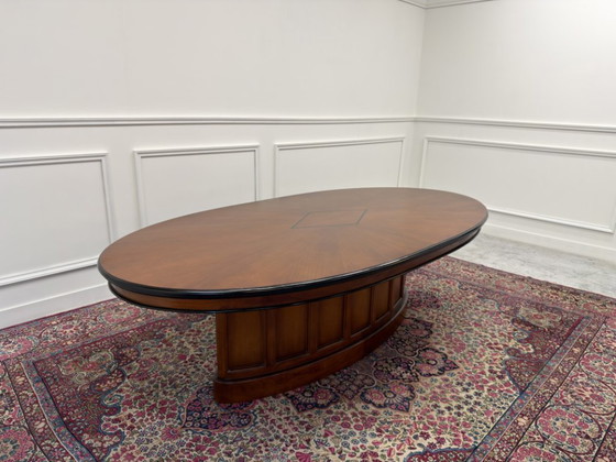 Large oval Art Deco Conference and Dining table – Wood (photo 5 of 11)