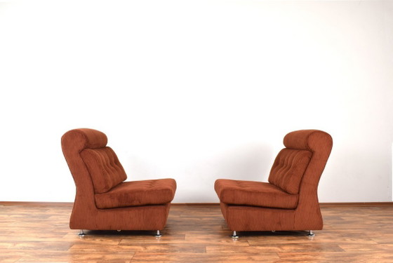 Mid-Century Italian Lounge Chairs, 1970s, Set of 2 – Loveseats, Textile (photo 3 of 17)