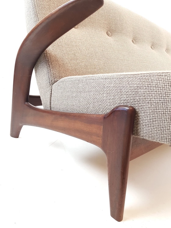 Image 1 of Panca vintage in teak Gimson & Slater De Ploeg in tessuto lana