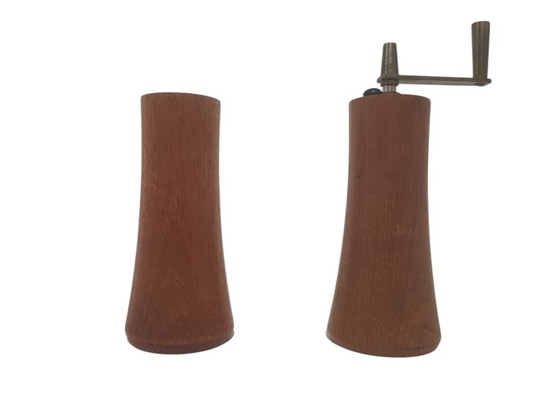 Salière et moulin à poivre en teck de Laurids Lonborg, Danemark, années 1960, lot de 2 – Accessoires de table (photo 2 of 7)