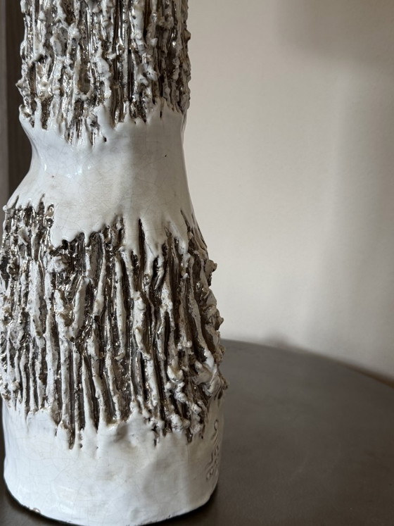 TABLE LAMP, ITALY, 1978, Monumental Base, Italian Brutalism – Gilberti, Ceramic (photo 3 of 8)