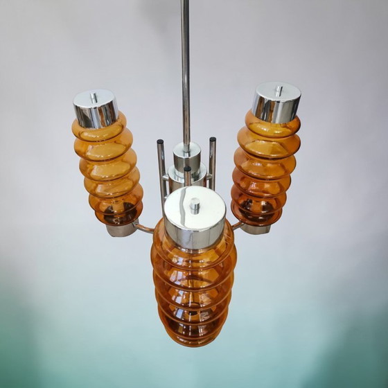 Image 1 of Mid Century Modern layered chandelier oversized