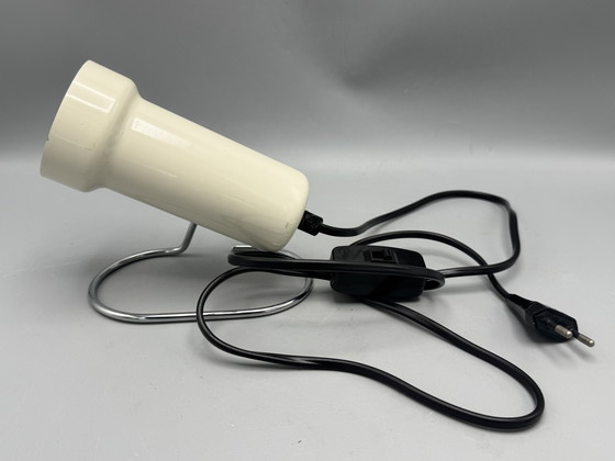 Image 1 of Projecteur vintage crème avec base chromée