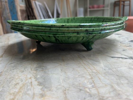 Image 1 of Beautiful Handmade Tamegroute Bowl – Moroccan Pottery – 35cm