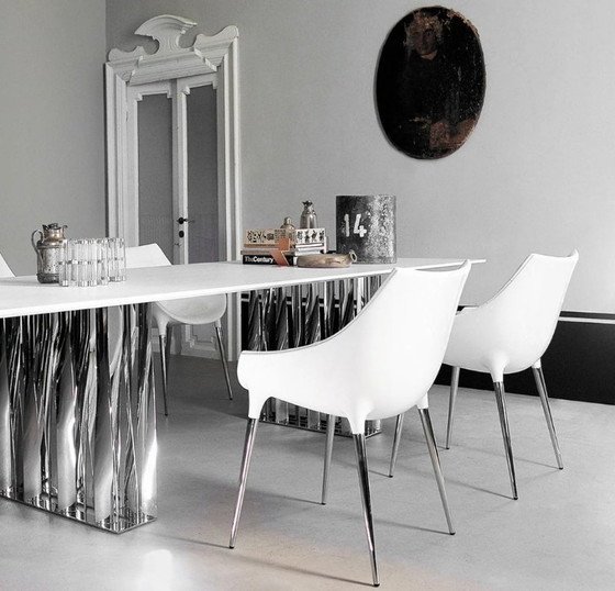 Cassina Passion (Philippe Starck) white leather chairs (4 pieces), Dining chairs, Metal, Modern (photo 10 of 10)