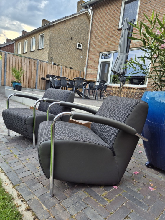2x Leolux Scylla Fauteull – Fauteuils, Leather, Metal (photo 3 of 5)