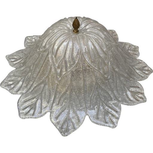 Lampe suspendue vintage en verre de Murano, 1975