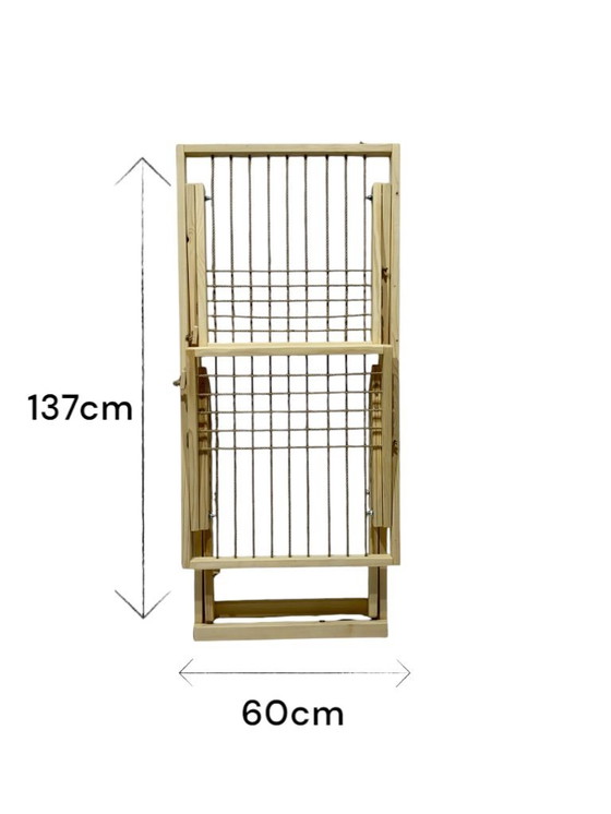 Image 1 of Wooden Clothes Airer, Laundry Drying Rack - Rustic Furniture, Foldable Horse