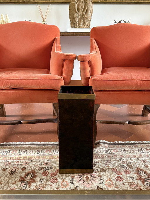 Mid-century brass and bakelite umbrella stand, France 1960s