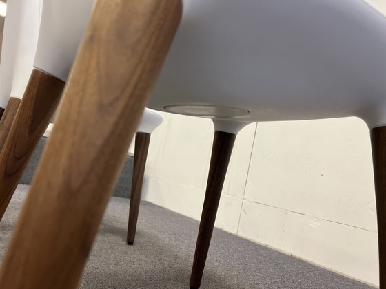 Image 1 of Tonon Tako Dining Chair White Soft Touch Walnut