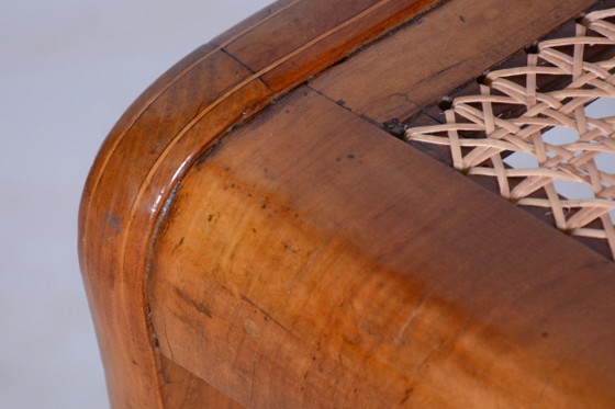 Silla Biedermeier restaurada, de madera de cerezo y ratán, de estilo polaco, Austria, década de 1830. (photo 9 of 11)