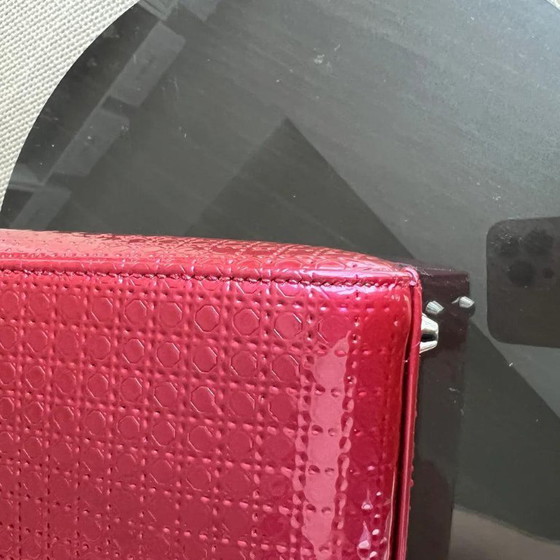 Image 1 of DIOR LADY MINI - Kalbsleder, Mikro-Cannage, Metallic-Rosa, Silberne Beschläge, Verstellbarer Riemen