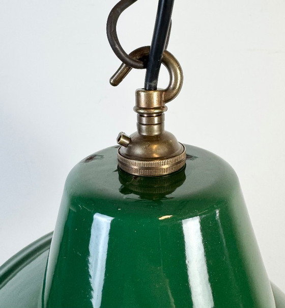 Image 1 of Lampada a sospensione industriale in smalto verde britannico, anni '60
