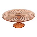 Pink Orange Art Deco Cake Plate