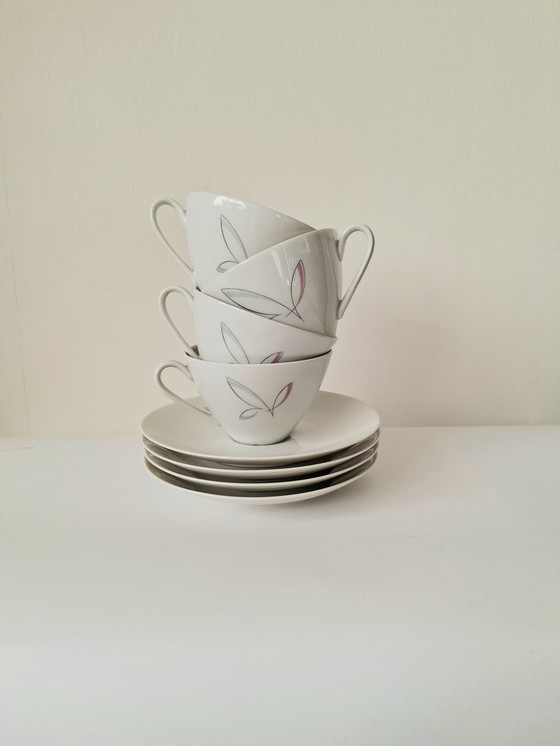 Image 1 of Complete Set of 6 Arzberg 'Ancona' Cups and Saucers | Fine Porcelain with Delicate Decor