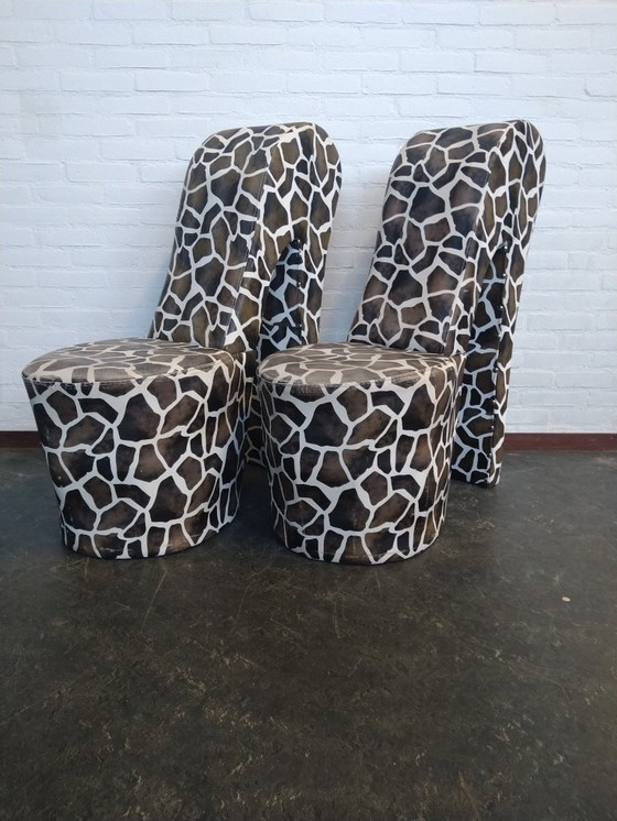 Image 1 of 2x pump chair in giraffe print