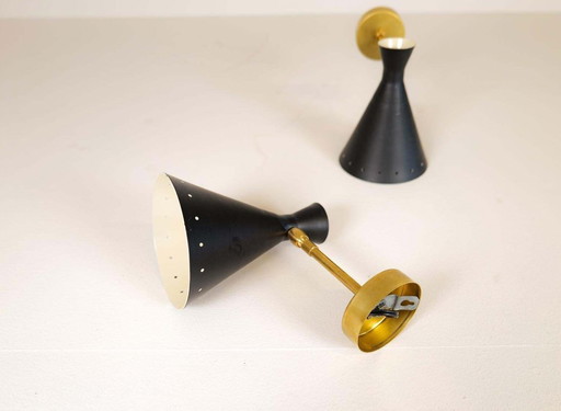 Pair Of Italian Modern Sconces Stilnovo Style, Wall Light