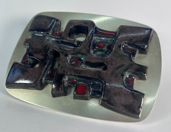 Image 1 of Brutalist / Space Age / Studio ceramic door handle doorknob