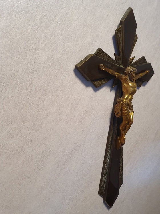French Art Deco Crucifix – Decorative Objects, Bronze, Metal (photo 3 of 5)