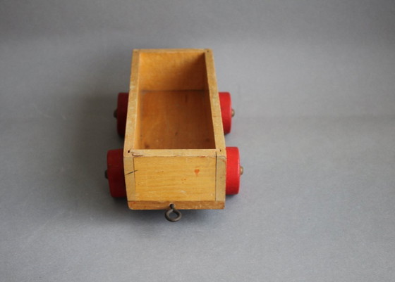 Image 1 of Vintage wooden wagon, hand-painted