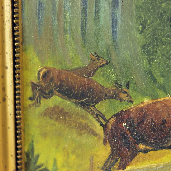 Image 1 of Set van 2 schilderijen, verf op papier, door M. Hrušovská, Tsjecho-Slowakije 1950