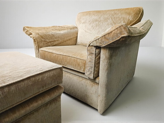 Image 1 of Vintage soft-seating lounge chair camel/ bèige velours 1970s