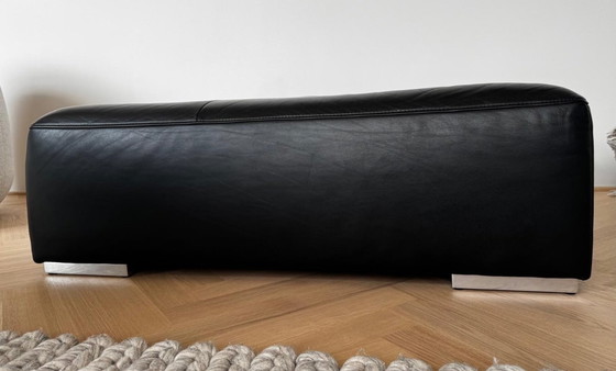 Image 1 of Ligne Roset Malhoun stool – leather Diva Noir – design classic by Didier Gomez