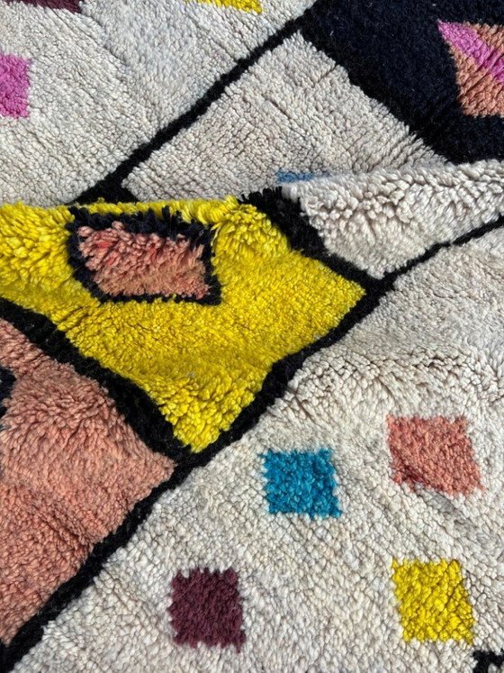 Image 1 of Prachtig Marokkaans Berberkleed in kleurrijke tinten - Echt handgeweven wollen kleed 3x2 meter