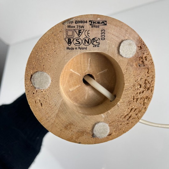 Base per Lampada Lans in legno tornito, IKEA, 1990, Lampade da tavolo, Beige, Mid Century Modern (foto 6 di 9)