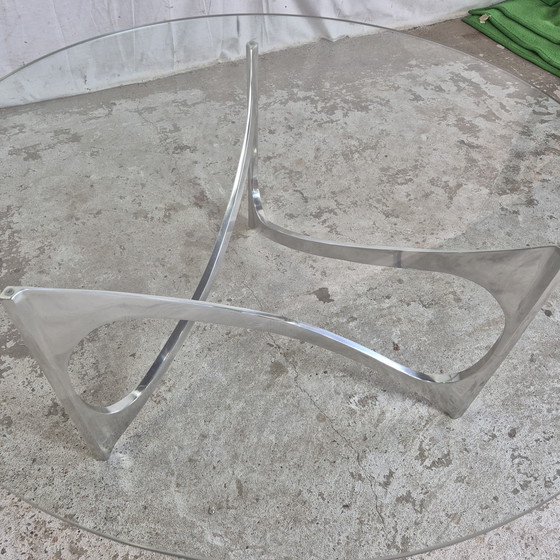 Image 1 of Knut Hesterberg, table basse vintage 1960 verre aluminium