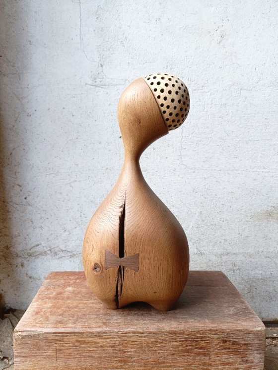 Image 1 of Set van twee grote sculpturen van massief eikenhout.