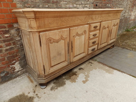 Image 1 of Lange eikenhouten dressoir, meubelmakerkwaliteit