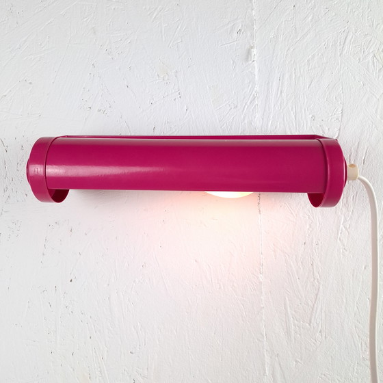 Image 1 of Vintage wandlamp g&g roze metaal jaren 70 Memphis Milano